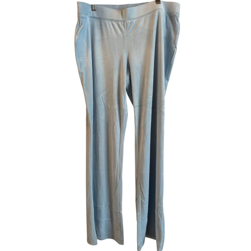 Juicy Couture Bling Velour Pants Frosted Light Baby Blue Size XL NWOT
